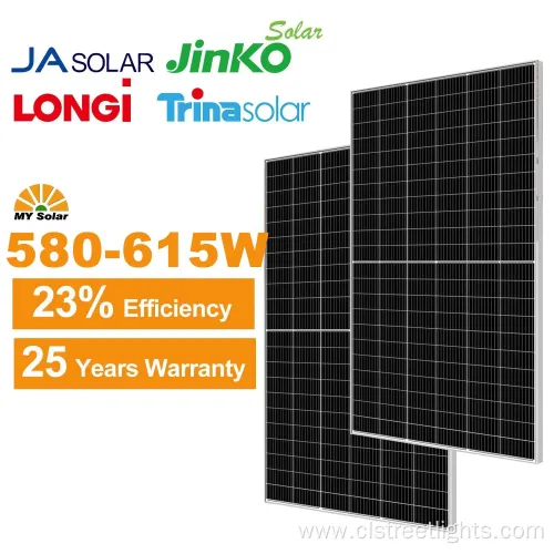 Best Wholesale Solar Panels 580W-615W Mono Half Cell PV Panels
